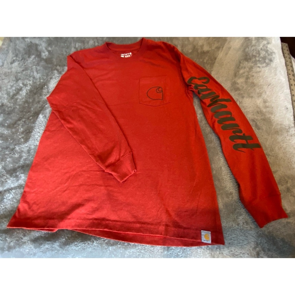 Carhartt Longsleeve Shirt Pocket Large Relaxed Fit Orange s51